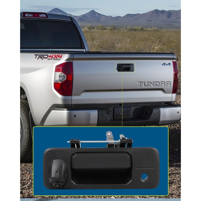 LUJUNTEC Tailgate Handle Bezel w/Fixed Backup Camera - Replacement for