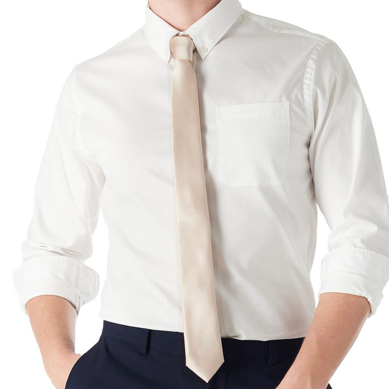 DonDon Mens Handmade Silk Look Ties 6cm, beige