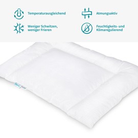SleepCOOL. Cool.Kids Temperature-Regulating Flat Pillow 40 x 60 cm with Cooling Effect for Children, Teenagers and Adults Who Prefer a Flat Pillow