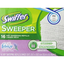Swiffer Sweeper Dry Sweeping Cloths, Mop and Broom Floor Cleaner Refills, Febreze Lavender Vanilla and Comfort Scent, 16 Count