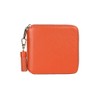 LIZDAYS Women's Bi-fold Wallet, Genuine Leather, Round Zipper, Camel