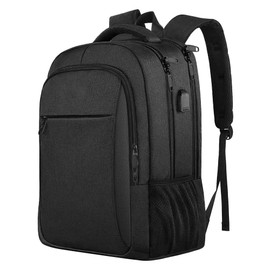 Backpack,Business Travel Anti Theft Slim Durable Laptops Backpack with USB Charging Port,Water Resistant College Computer Bag for Women & Men Fits 15.6 Inch Laptop and Notebook - Black