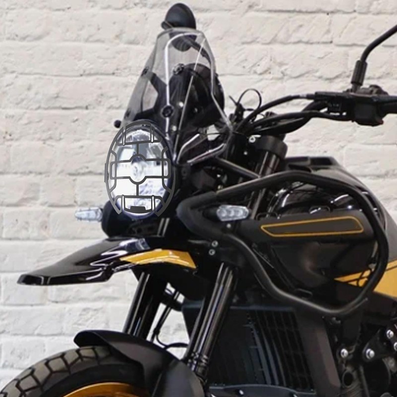 Motorcycle Headlight Cover, Metal Lightweight Stylish Look Headlamp Protector Cover