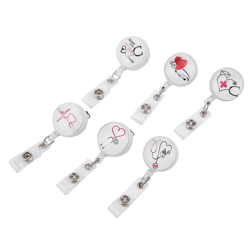 Retractable Badge Reel Clip Portable Nurse ID Name Card Badge
