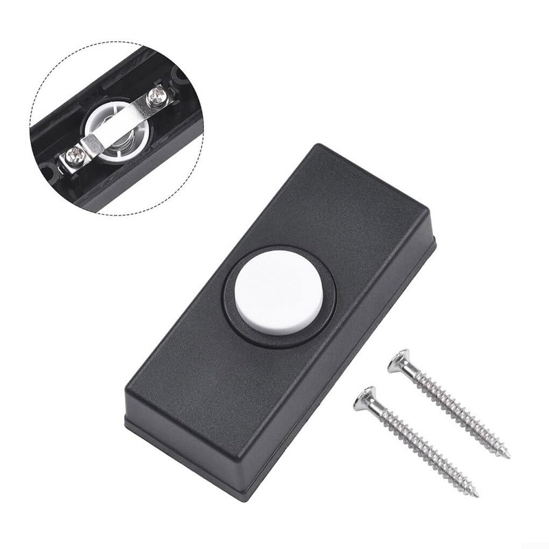 SUIOPPYUW ABS Doorbell Push Button Replacement For Convenient Installation Black