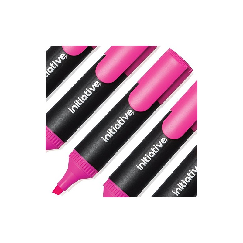 Pack of 10 Pink Fluorescent Wedge Tip Highlighter Pens (1)