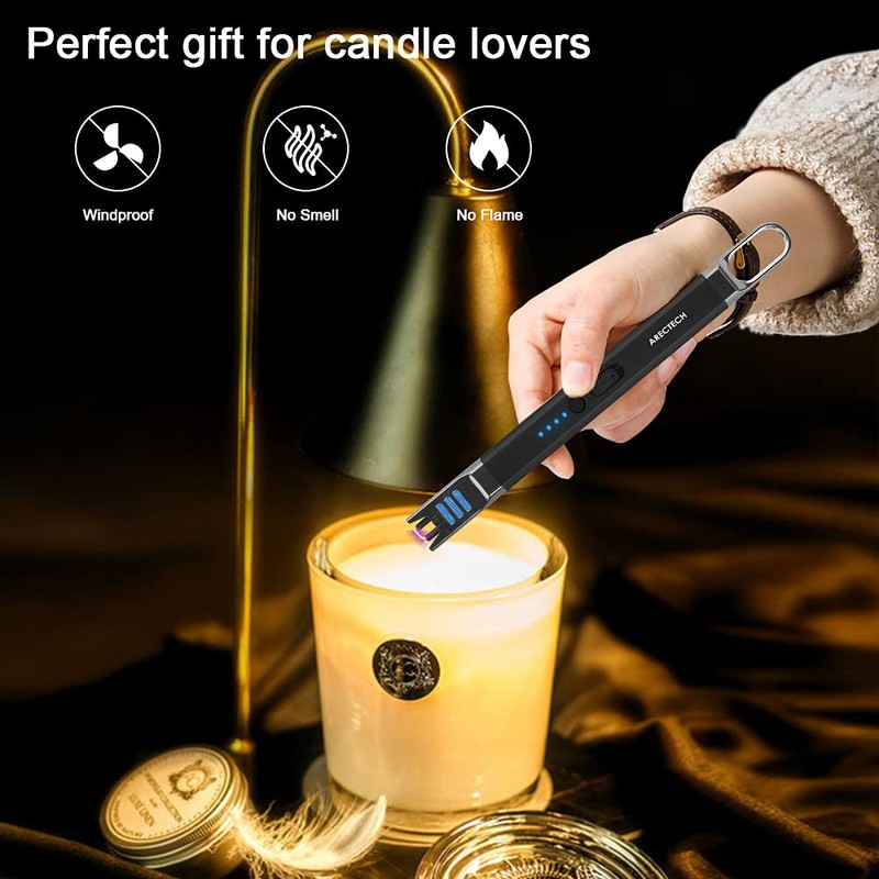 ARECTECH Electric Candle Lighter Rechargeable USB Long Gill Lighter for