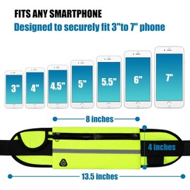 Running Belt Waist Pack with Water Bottle Holder, Adjustable Strap, Reflective Strip, Phone Storage Pocket, Neon Green