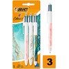 Bic 4 Colours Turquoise Marble Barrel Retractable 4 in 1