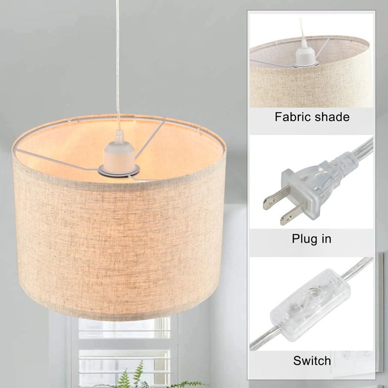 IHENGYANLT 2 Pack Plug in Pendant Light, Hanging Light with