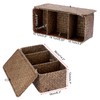 BTSKY 3 Compartments Handmade Rattan Storage Basket with Lid, Handwoven