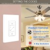 53T Ceiling Fan Wall Remote Control 4DIP Switch for Harbor