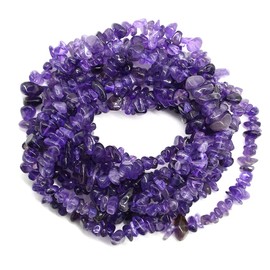 260pcs Amethyst Beads for Threading Crystal Gemstones Stones Bead Set for Bracelets Jewellery Making Set Necklaces Earrings Crafting Natural Drilled 5-8 mm