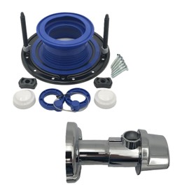 One N Done Toilet Flange Repair Kit with TapCap Decorative Valve Cover - Toilet Wax Ring Replacement Kit - Waxless Toilet Ring - Toilet Flange extension kit & Bathroom Valve Cover (Chrome) -Combo Pack