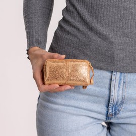 Gusti Schlüsseltasche Leder - Butler Schlüsseletui Schlüsselmappe Schlüsselmäppchen Damen Gold Leder