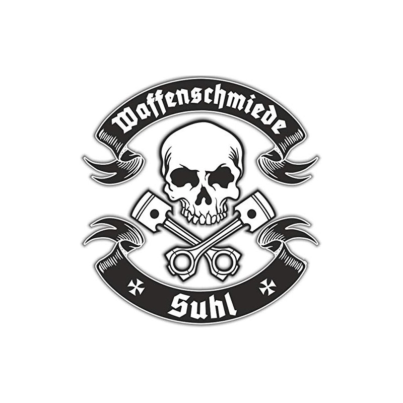 Weatherproof Sticker Weapon Forge Suhl 10 or 40 cm Moped