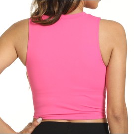 Women's Sports Bras Removable Padded Yoga Athletic Tank Tops Sleeveless Fitness Workout Crop Tops(Hot Pink,M)