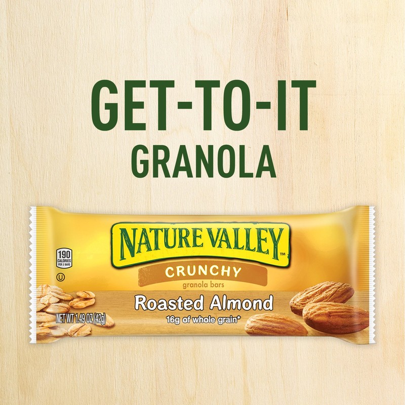 Nature Valley Crunchy Granola Bars Roasted Almond, 6 Pouches, 8.94
