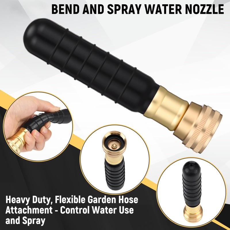 SiliFine 2 Pcs Adjustable Bend and Spray Water Nozzle Hose