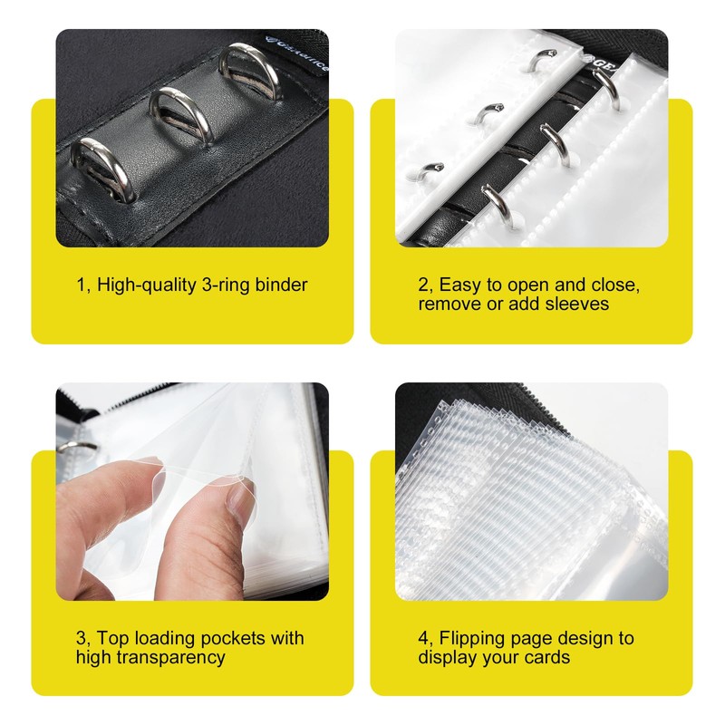 GEAoffice Small 1 Pocket Mini Trading Card Binder, Holds 80