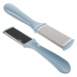 Baluue 2pcs Dual Sided Foot Rasp Tool Stainless Steel Pedicure File for Smooth Feet for Callus Removal and Cracked Heels Random Color