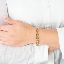 Barzel 18K Gold Plated Mesh Bracelet for Women, 7.5 Inches - Made in Brazil