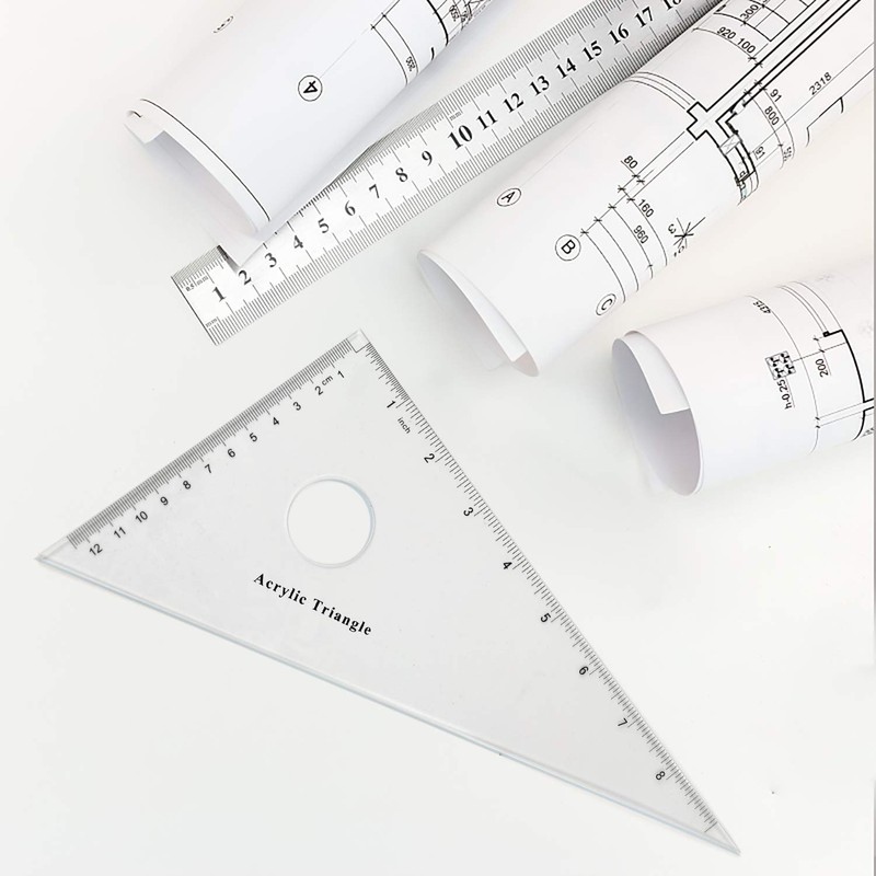 Coopay Large Triangle Ruler Set Square, 30/60 and 45/90 Degrees,