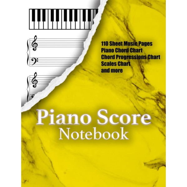 PIANO SCORE NOTEBOOK: Unique Blank Piano Sheet Music Manuscript Paper
