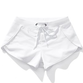 AIMPACT Mens Swim Trunks 3 Inch Board Shorts Retro Swimsuit Athletic Swimwear wirh Lining Swimming Shorts fom Men White