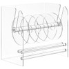 YOFAPA Clear Label Roll Holder, Transparent Acrylic Tape Dispenser, Adjustable