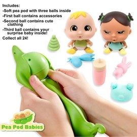 Thin Air Brands Pea Pod Babies - Collectible Mystery Surprise Toy with Mini Baby, Clothing, & Accessories - All in A Soft Pea Pod - Small Doll for Boys & Girls Ages 3+, Assorted