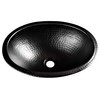 Monarch Abode 17-inch Hand Hammered Matte Black Oval Drop-in Bathroom