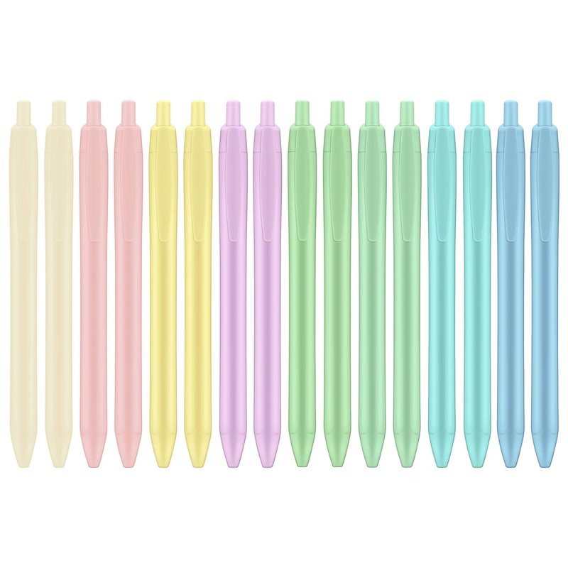 Colourcolor Pastel Retractable Ballpoint Pens,Medium Point 1.0mm Black Ink,Quick Drying,Smearing