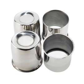 GTownWorks Stainless Steels 5.15inch Trailer Wheel Center Caps Push Through Hub Cap 2xOpen End and 2xClosed End Included Fit 5.15" Center Bore Truck Trailer RV SUV Wheels Rims, 4Pcs Chrome