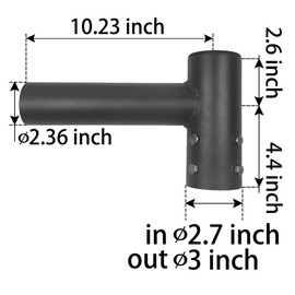 CHIUER Single Spoke Bracket Tenon Adaptor 10.23 Inches Extend Steel Bracket Pole Top Mount Outdoor Lighting Parking Lot Light Street Light Fixture Mount with Slip Fitter Mount 2-3/8in