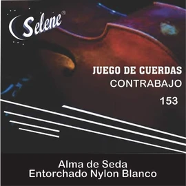 Contrabajo Tololoche Double Bass Strings, Selene (Full Set, 4 Strings), Cuerdas para Contrabajo/Tololoche (White)