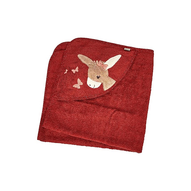 Sterntaler Emmily Hooded Bath Towel 80 x 80 cm Red