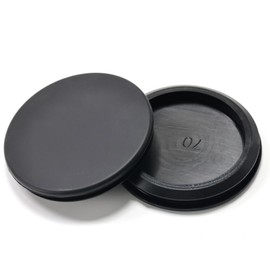 BOPOREAE 2 Pcs 70 mm Silicone Rubber Plugs Snap in Locking Hole Plugs for 70 mm (2-5/8") Round Holes, Flush Type Rubber Stoppers, Flexible Tube Pipe End Caps Covers, Waterproof Sealing Plugs, Black