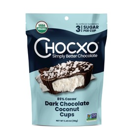 CHOCXO Organic 85% Dark Chocolate Coconut Cups, 3.45 OZ