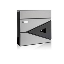 Ydocabinit Wall Mount Mailbox,Large Capacity Locking Mailbox for Outside,Galvanized Steel Cover and Rust-Proof Metal Post Box with Newspaper Holder,15.7"x15.7"x4.3" Black,MD039G