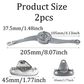 Runseaway 2Pcs Soft Close Lid Support Hinge, Zinc Alloy Lid Stay Hinges Buffer Damper, Adjustable Folding Lift Up Support for Kitchen Cabinet Door Cupboard Furniture, Nickel Plated 03B