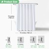 Dynamene White Fabric Shower Curtain， Waffle Weave Heavy Duty Hotel
