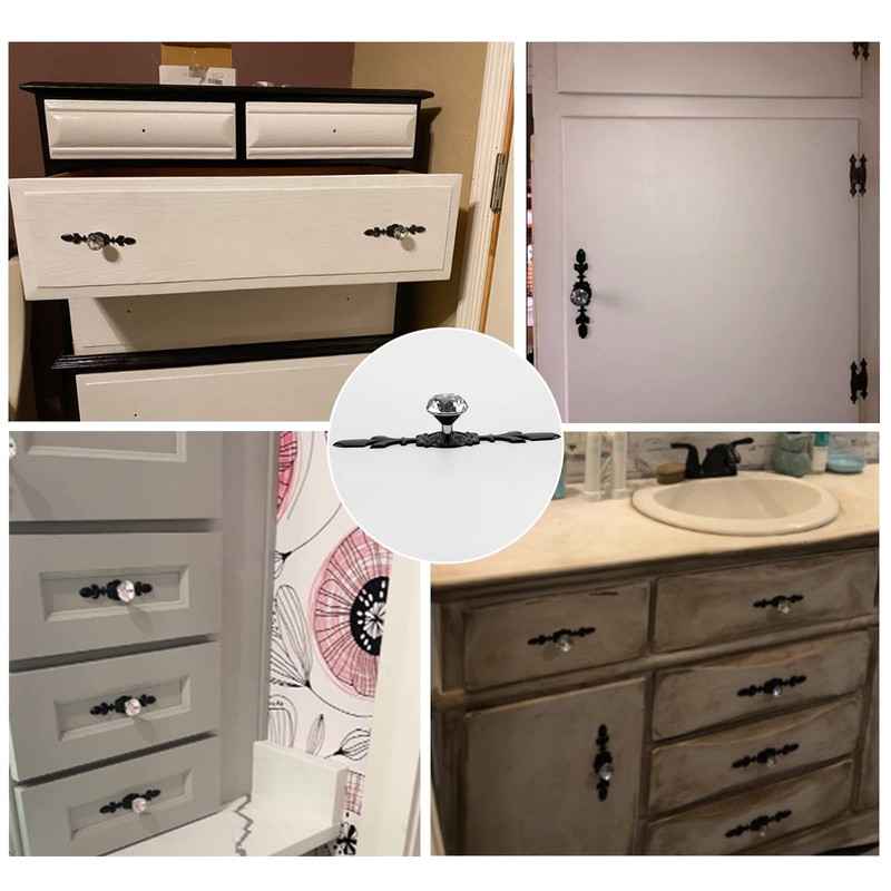 6-PCS Crystal Drawer Knobs Modern Glass Cabinet Knobs Diamond Drawer