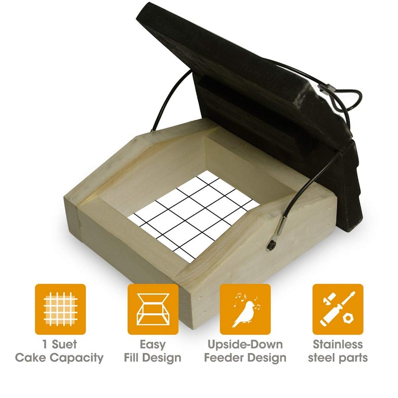 Mardili Cedar Suet Upside-Down Bird Feeder