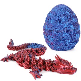 3D Printed Dragon Eggs with Dragon Inside Fidget Dragon Toys Articulated Dragon Crystal Dragon Egg Toy with Flexible Joints Mystery Dragon Egg Home Office Decor Executive Desk Toys for Adults Kids