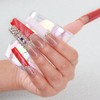 Handmade Press on Nails Power,Red & White Nails with Crystals,