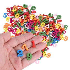 Wooden Letters Small Buttons Wooden Beautiful Cute Wooden Numbers 0 to 9 300 Pieces Colourful Numbers Exquisite DIY Projects for Crafts