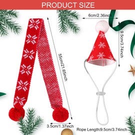Cute Pet Christmas Costume Set, Soft Pet Christmas Hat & Scarf, Pet Christmas Hat Set, Easy to Wear, Pet Christmas Scarf for Small Cats and Dogs (Snowflake)