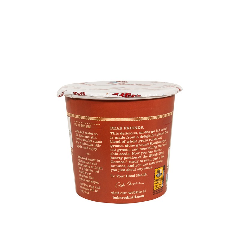 Bob's Red Mill GF Oatmeal Cup, Maple & Brown Sugar,