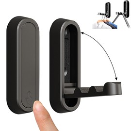 Niluks 2 Pack Foldable Wall Hooks, Foldable Coat Hook, Valet Tools for Wall Fold Down, Metal Folding Hooks for Bathroom, Bedroom. Space-Saving for Towels, Coats, Bags, Clothes, Keys, Hat (Black)